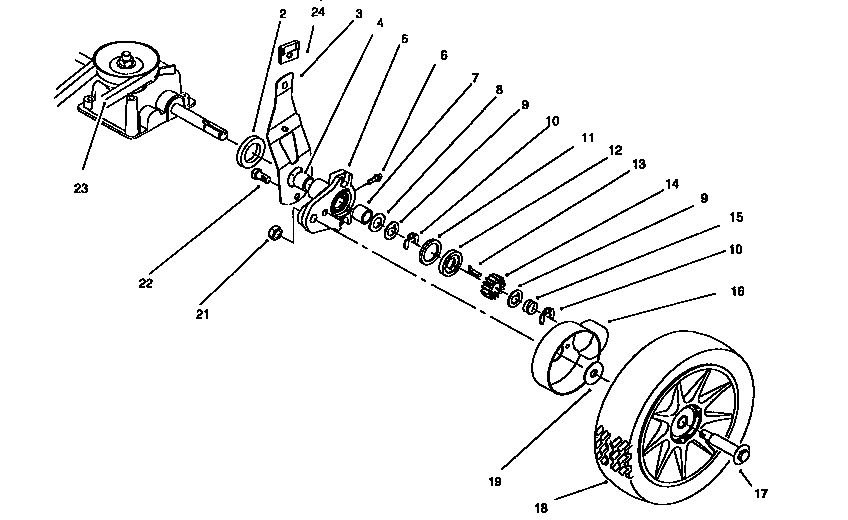 Rear Axle Assembly Diagram and Parts List for 10302 6900001 AND UP Lawn Boy Lawn Mower